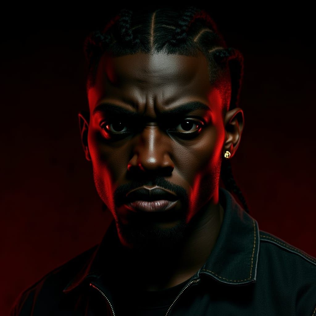 Intense Close-Up Portrait of a Young Man in 4K