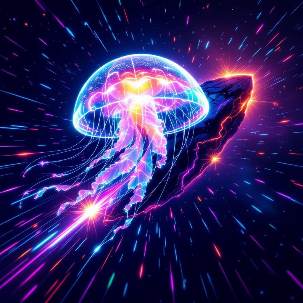 Celestial Jellyfish of Lasers in Deep Space