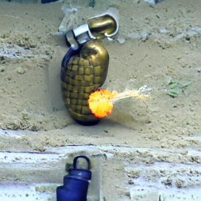 Fiery Grenade Explosion: A Moment of Destruction