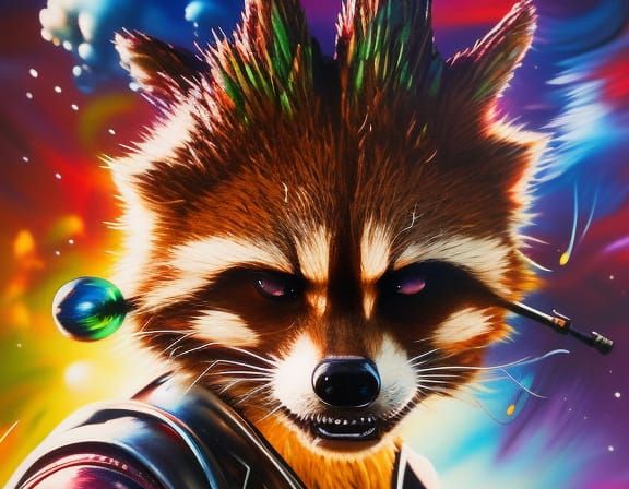 Rocket Raccoon and Groot Graffiti Art