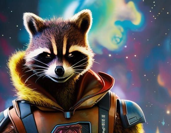 Rocket Raccoon and Groot Graffiti Art