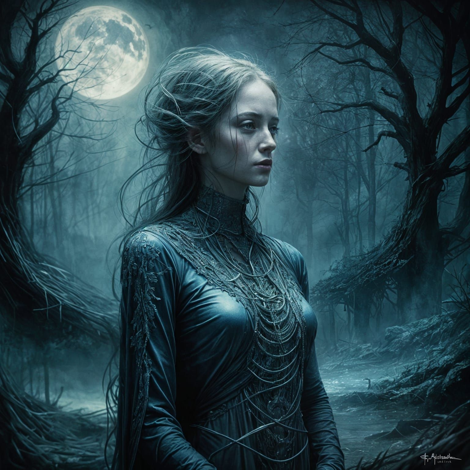 Surrealist Masterpiece in Dark, Dreamlike Atmosphere