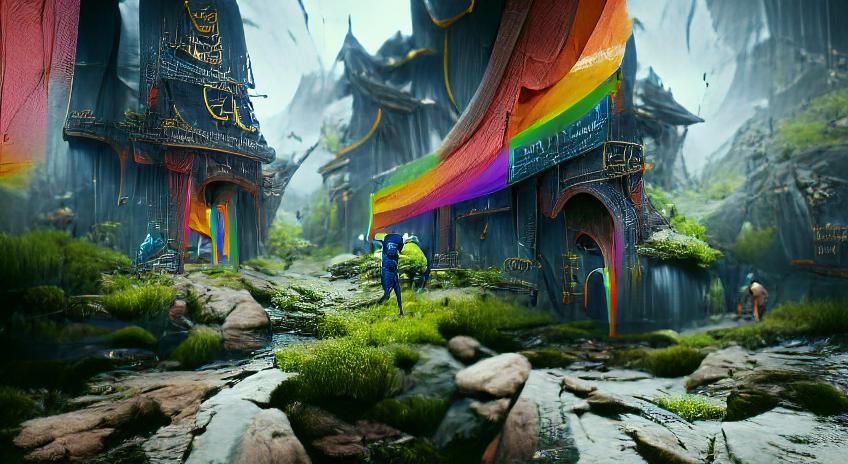 Fantastical Detailed Matte Painting in Deep Color