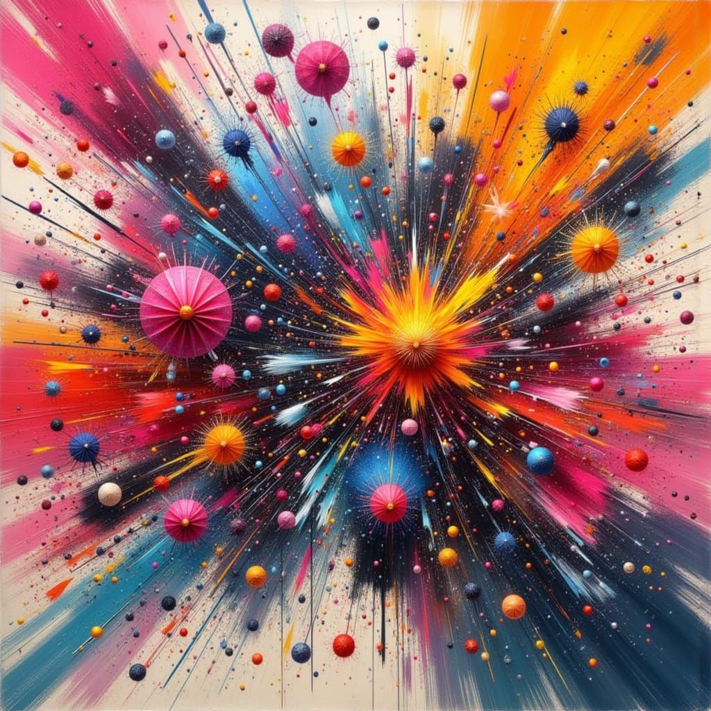 Vibrant Abstract Explosion of Color and Texture