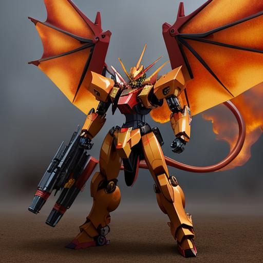 Charizard as Gundam Mecha Robot