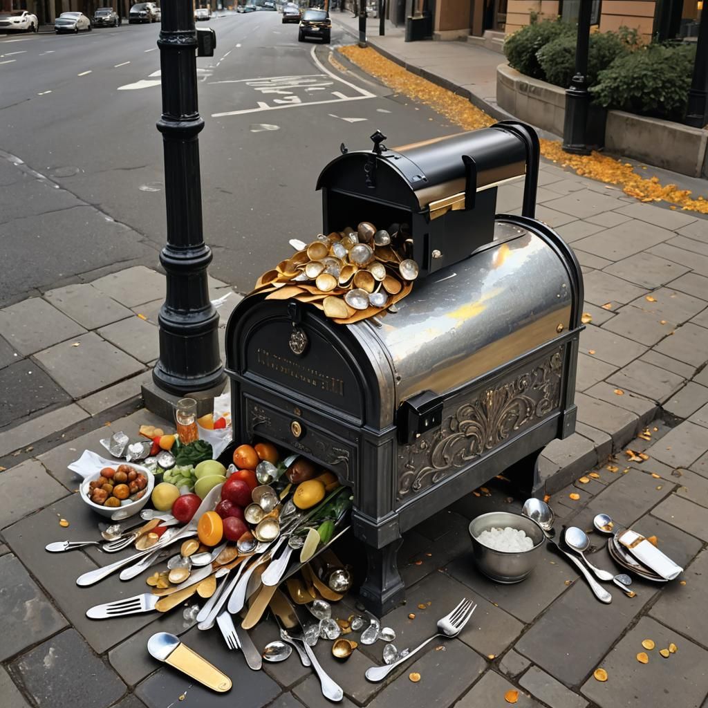 Mailbox Overflowing with Sumptuous Dinner Setting