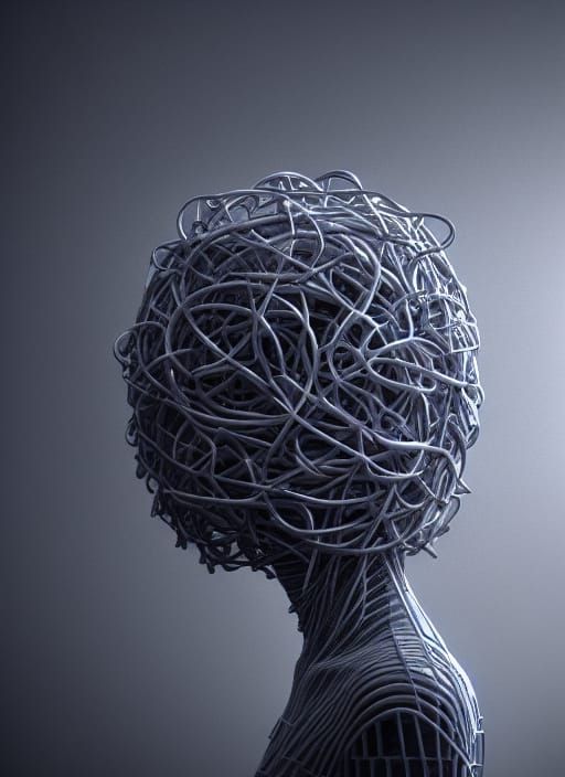 Complex Fiery Futuristic Dystopian Sci-Fi in 8k