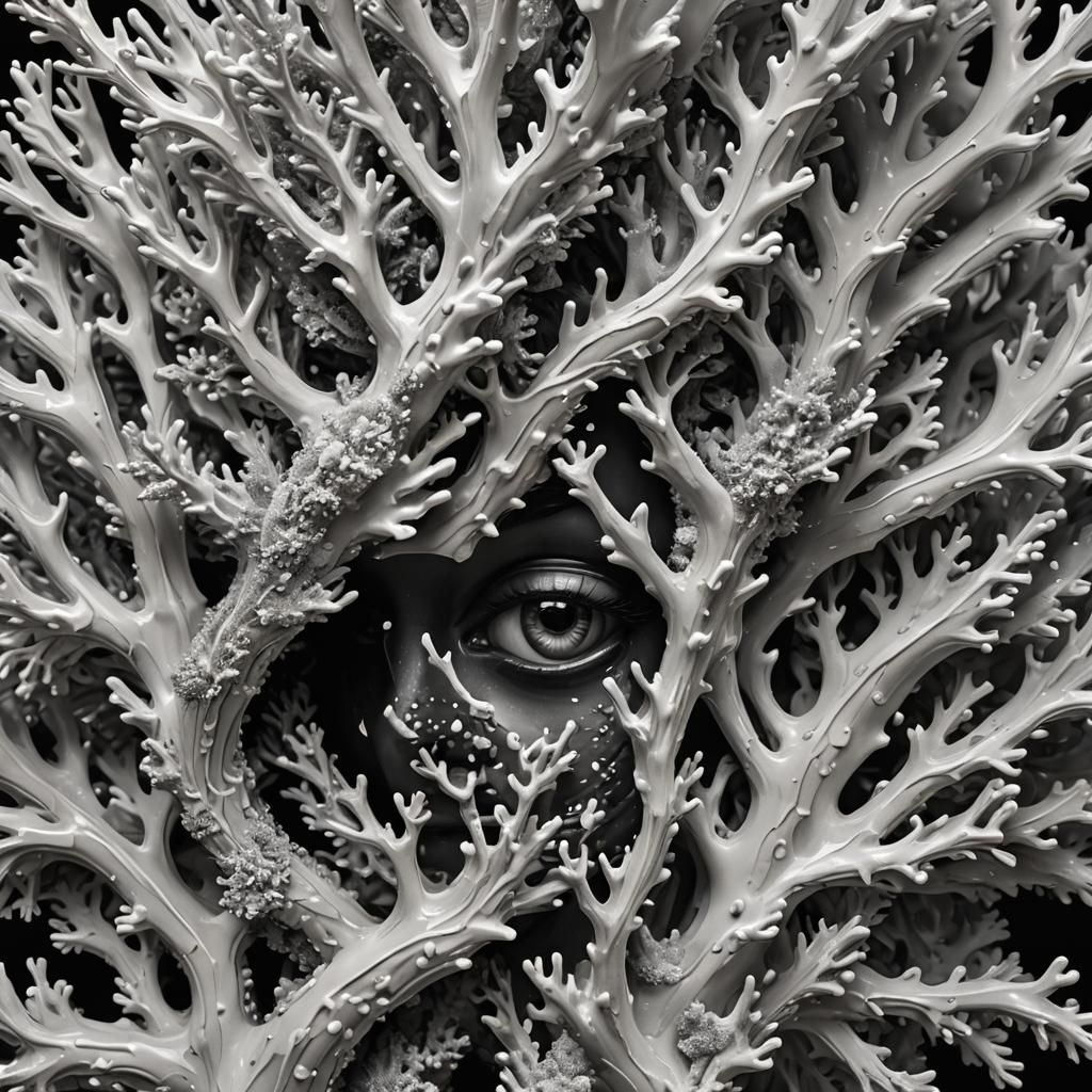 Hyperrealistic Coral Portrait with Dramatic Lighting