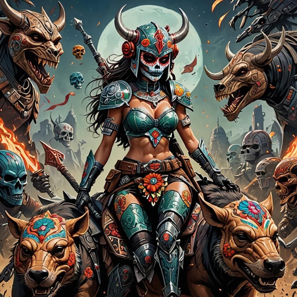 Mandalorian Warrior Rides a Wild Boar