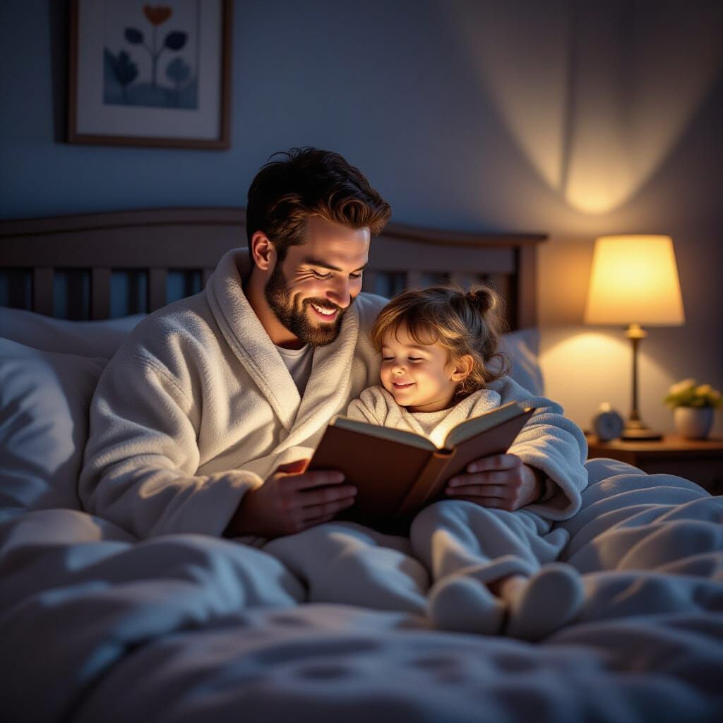 Heartwarming Bedtime Story in Hyperrealistic Style