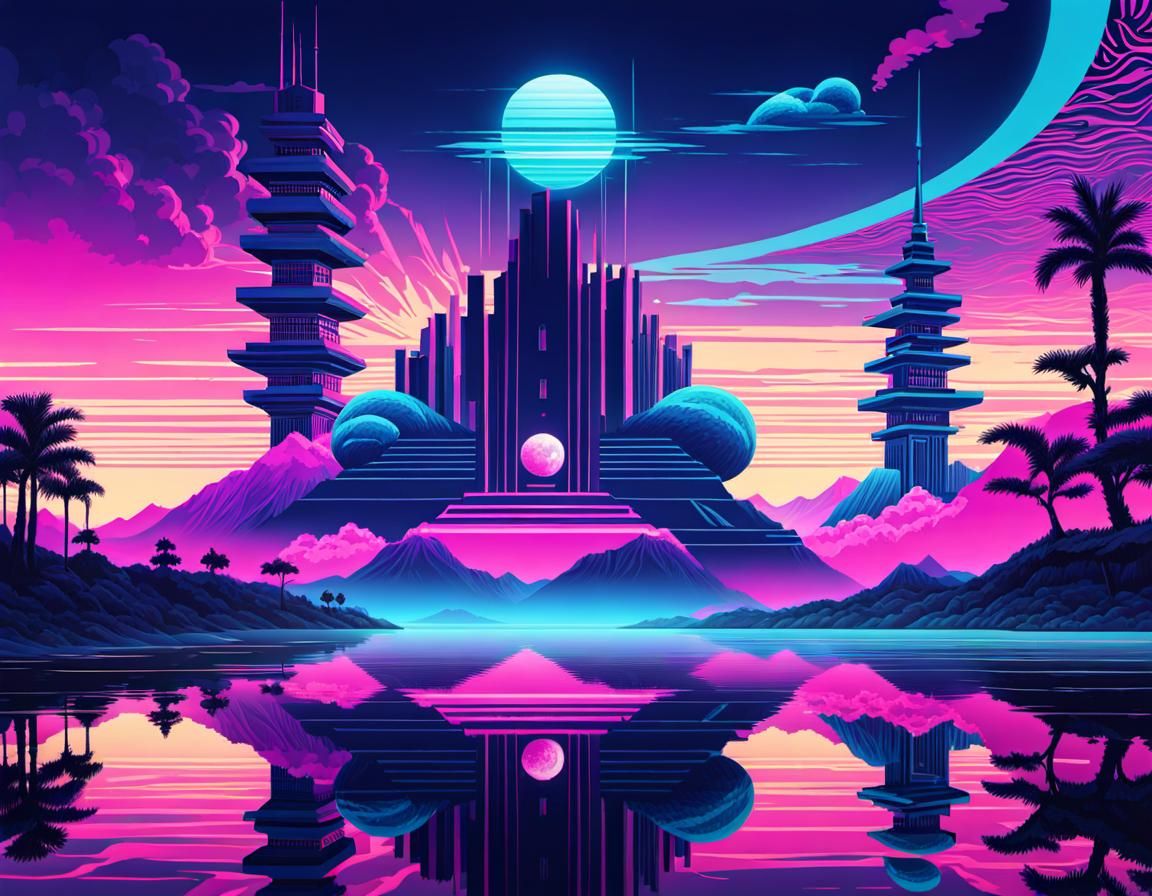 Vaporwave landscape 2