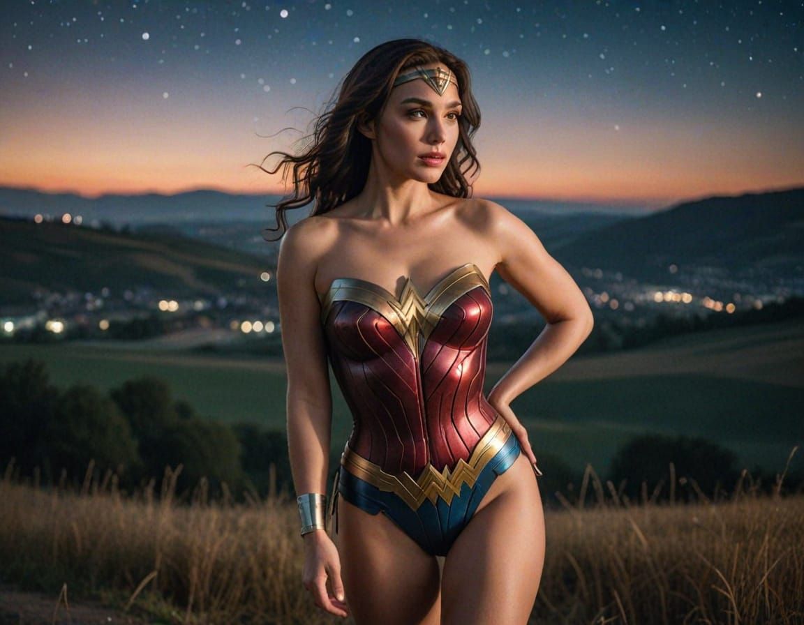 Wonder Woman at Night with Crystal Prism
