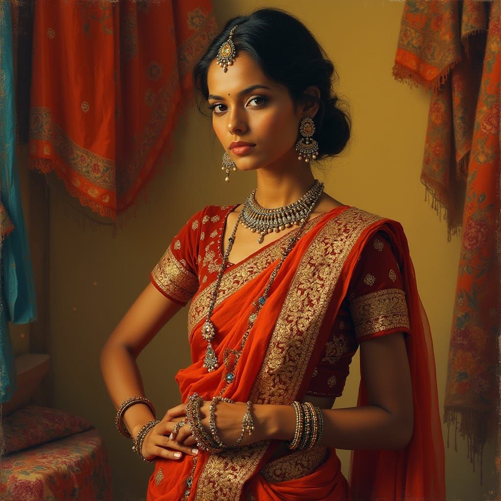 Indian Noblewoman in Traditional Attire