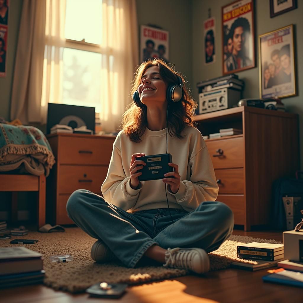 Teenage Girl's 80s Dorm Room in Hyper-Realism