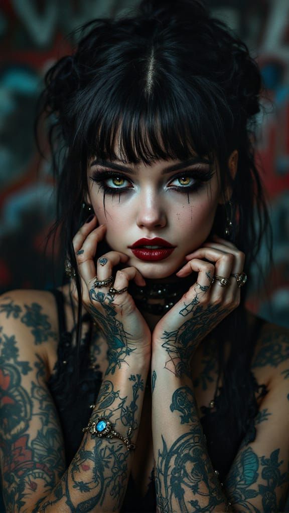 Goth Girl Portrait in Dystopian Gritty Setting
