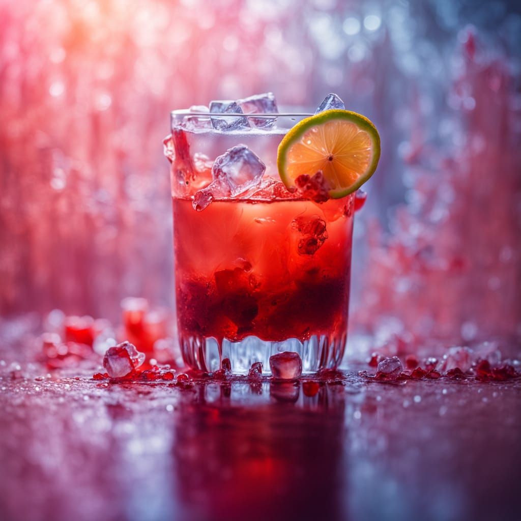 Surreal Blood Fairy in Bloody Mary Cocktail