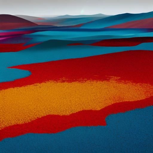 Abstract Art in Vermillion, Blue, and Copper