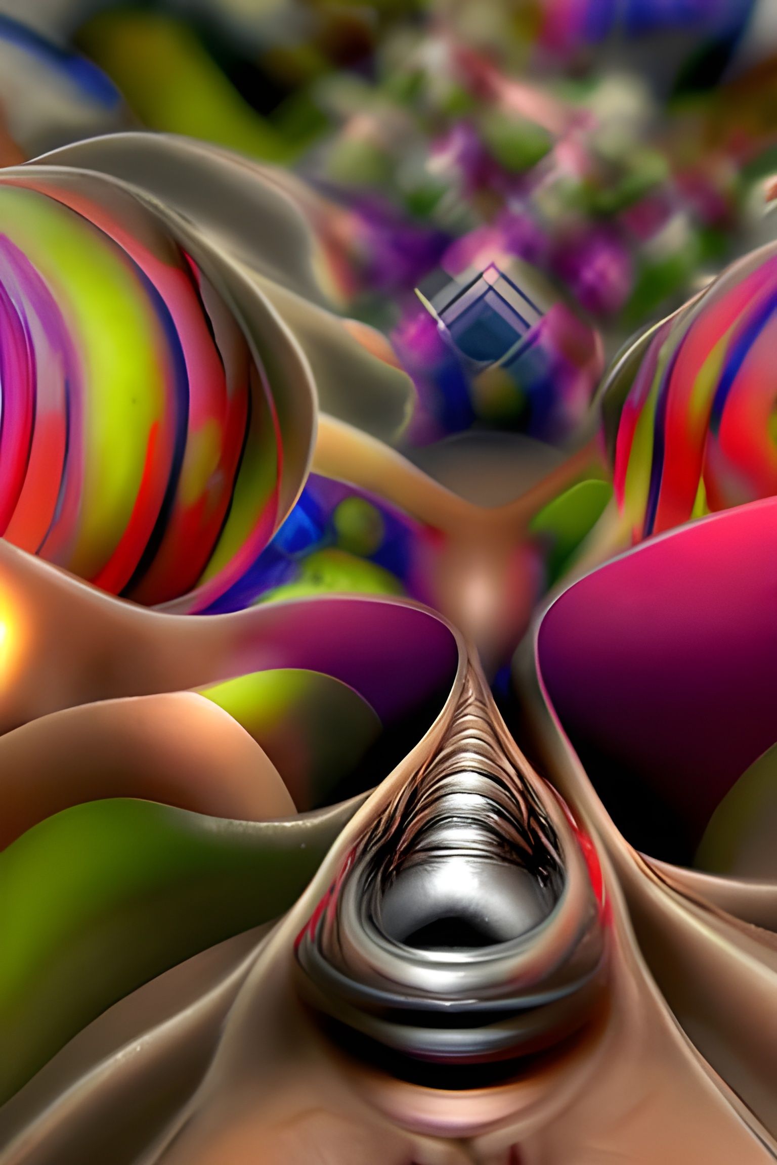Detailed Psychedelic Fractal Optical Illusion Digital Art