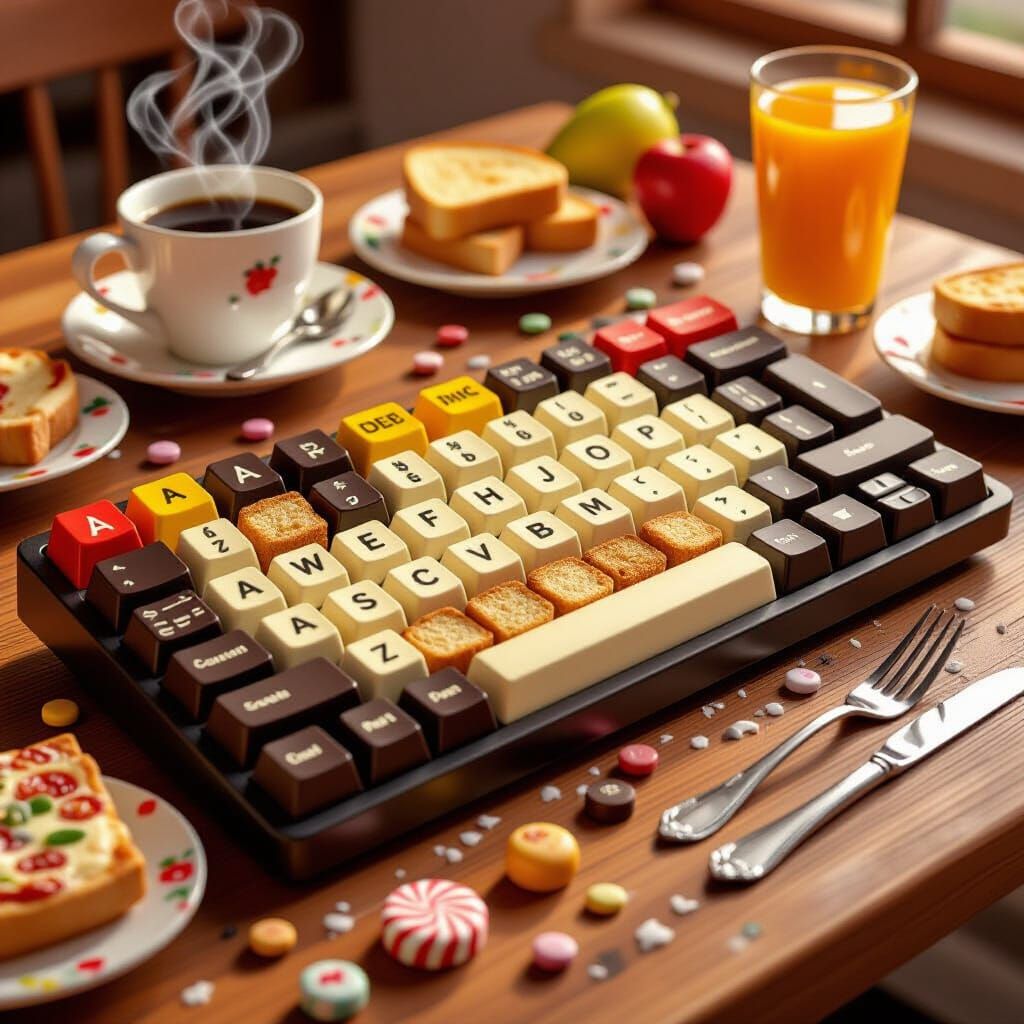 Edible Keyboard: A Whimsical Food Art Creation