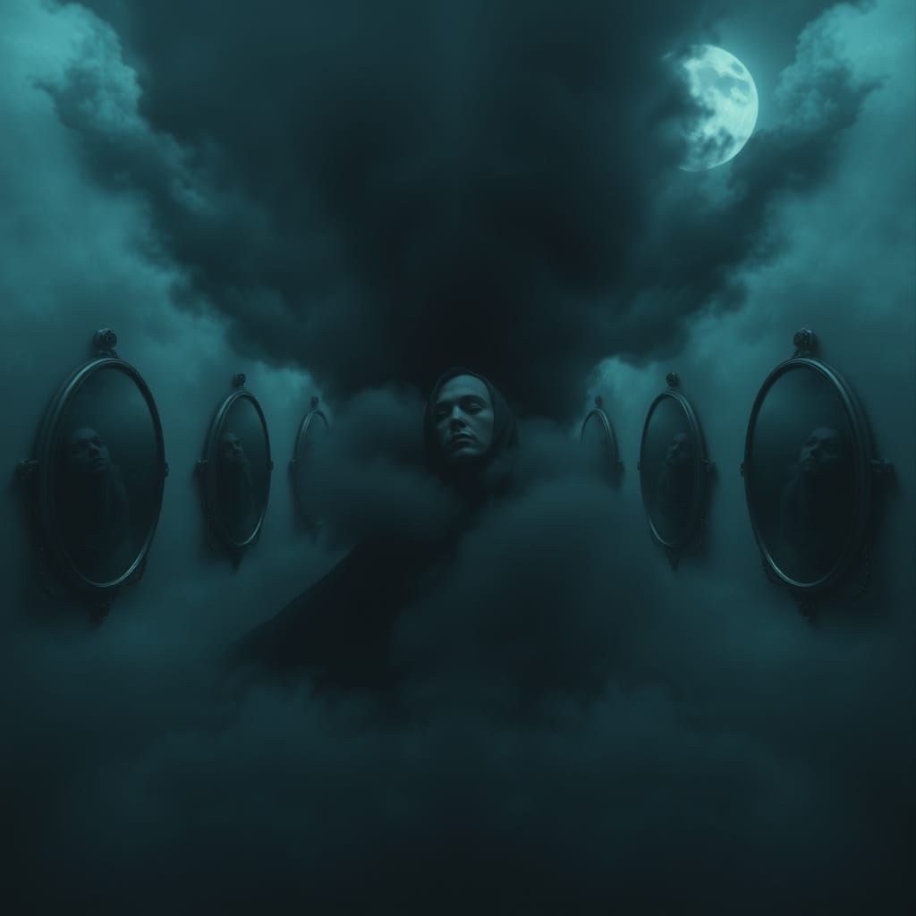 A Soul's Turbulent Transformation in Dark, Surreal Realms