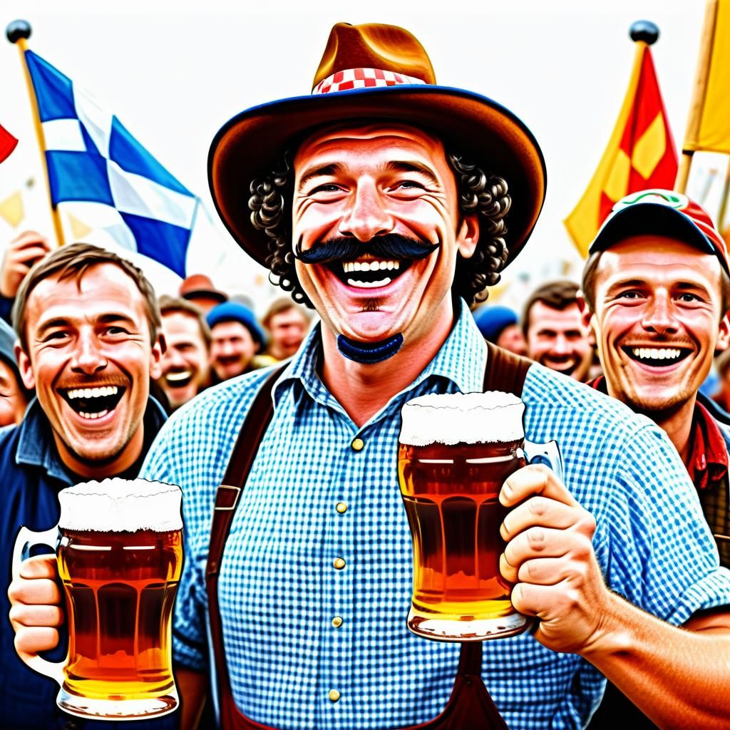 Oktoberfest Celebration: Man Toasting with Beer Mug