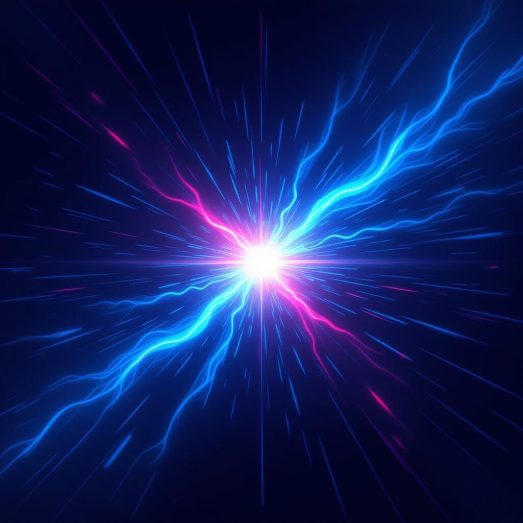 Vibrant Blue Energy Streak in Futuristic Style