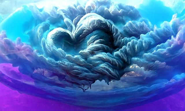 Storm's Heart: Ocean Cloudscape in Ethereal Style