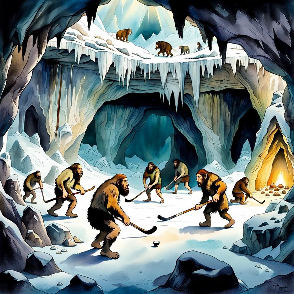 Neanderthals Play Hockey in Prehistoric Cave