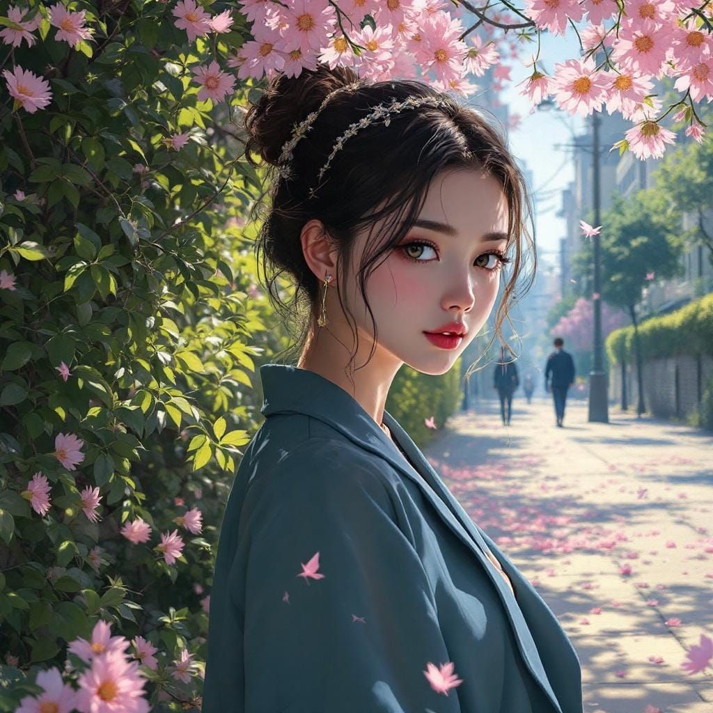 Ethereal Anime Portrait with Gentle Color Gradients