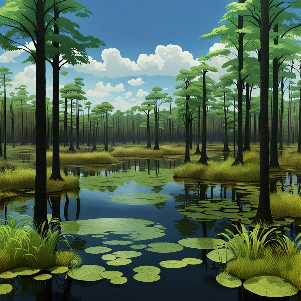 Molasses Swamp: A 3D Digital Rendering