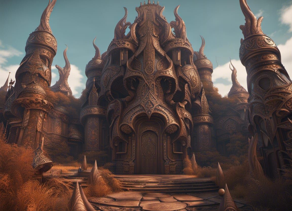 Detailed Carved Leather Matte Painting