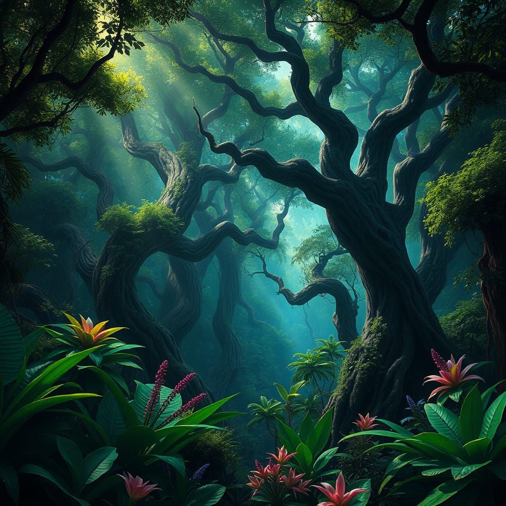 Primeval Forest in Emerald Twilight