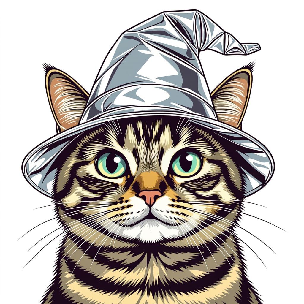 Kawaii Tinfoil Hat Cat