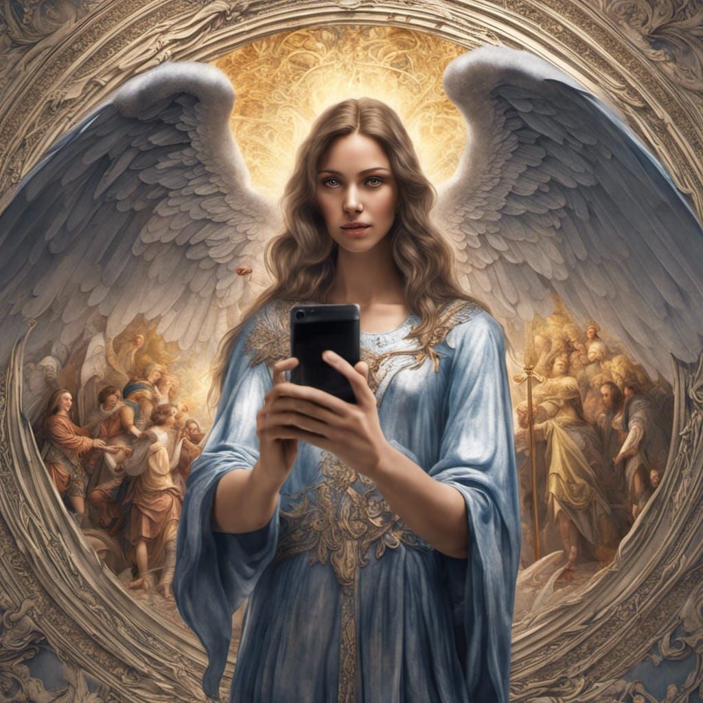 Woman's Selfie with Archangel Michael in 8K