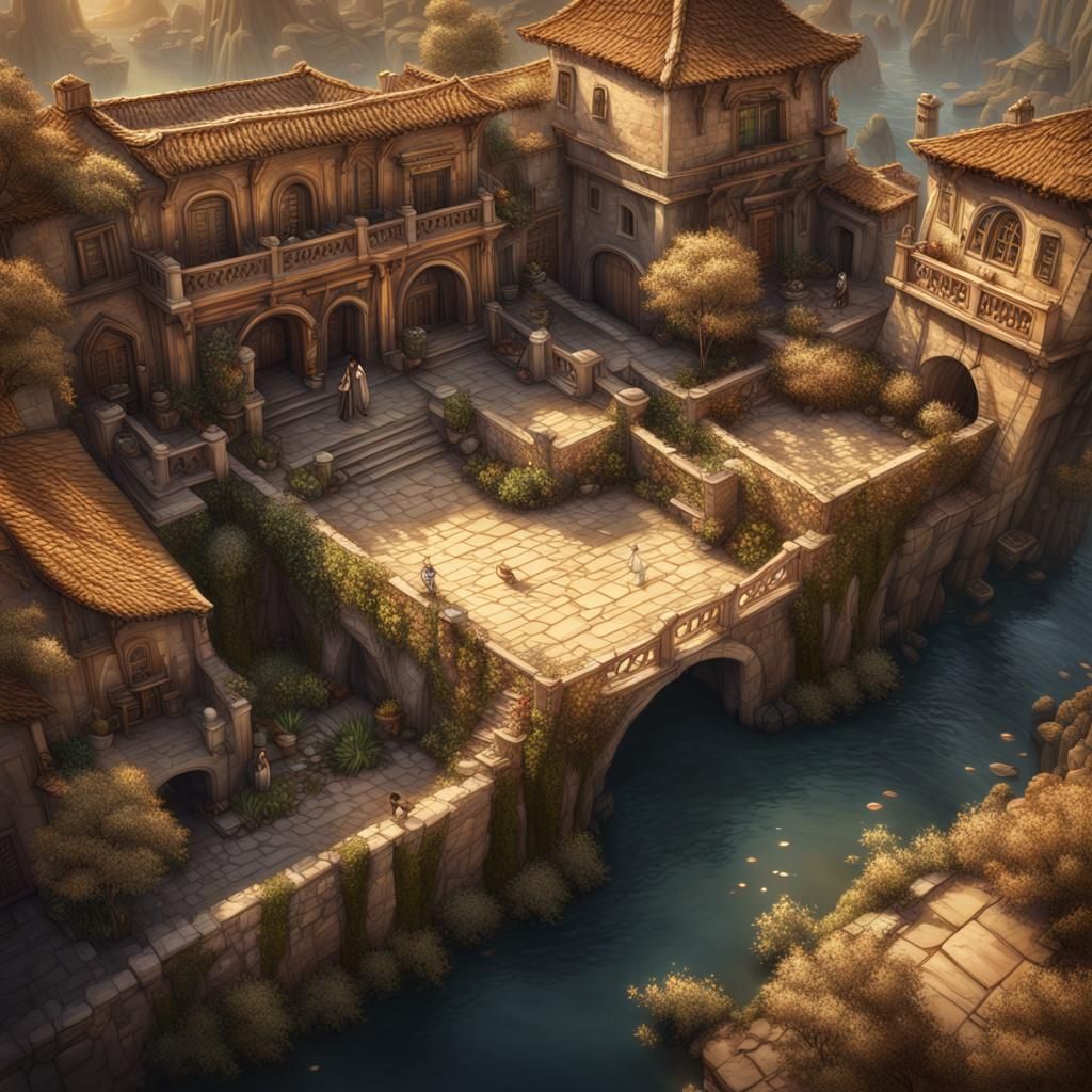 Romantic Bird's-Eye View Illustration with Animated Magic