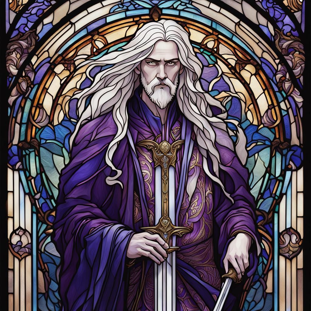 Art Nouveau Stained Glass Portrait of Vali