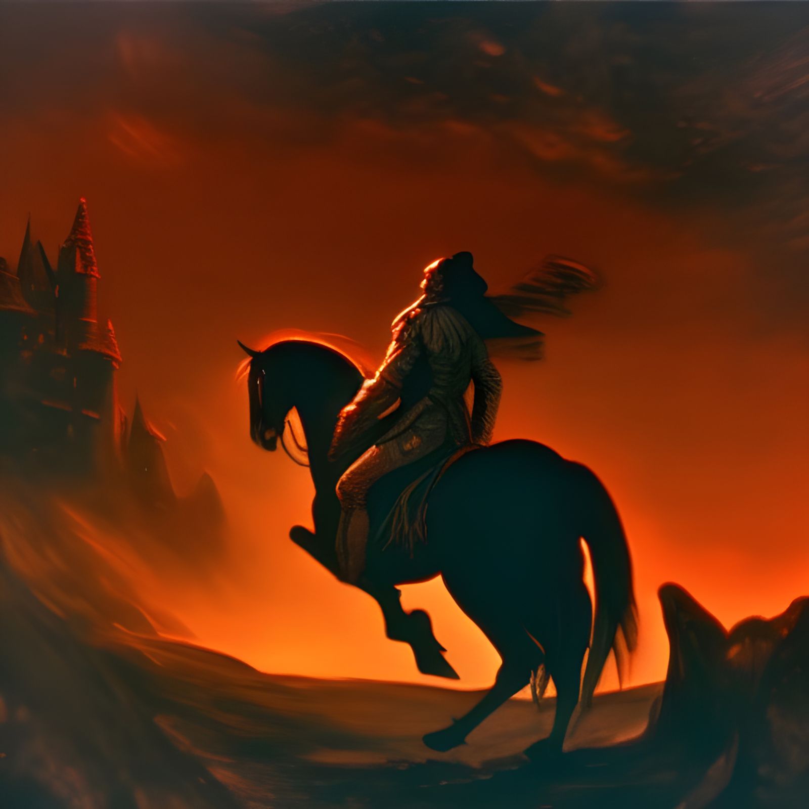 Headless Horseman: Detailed Matte Painting