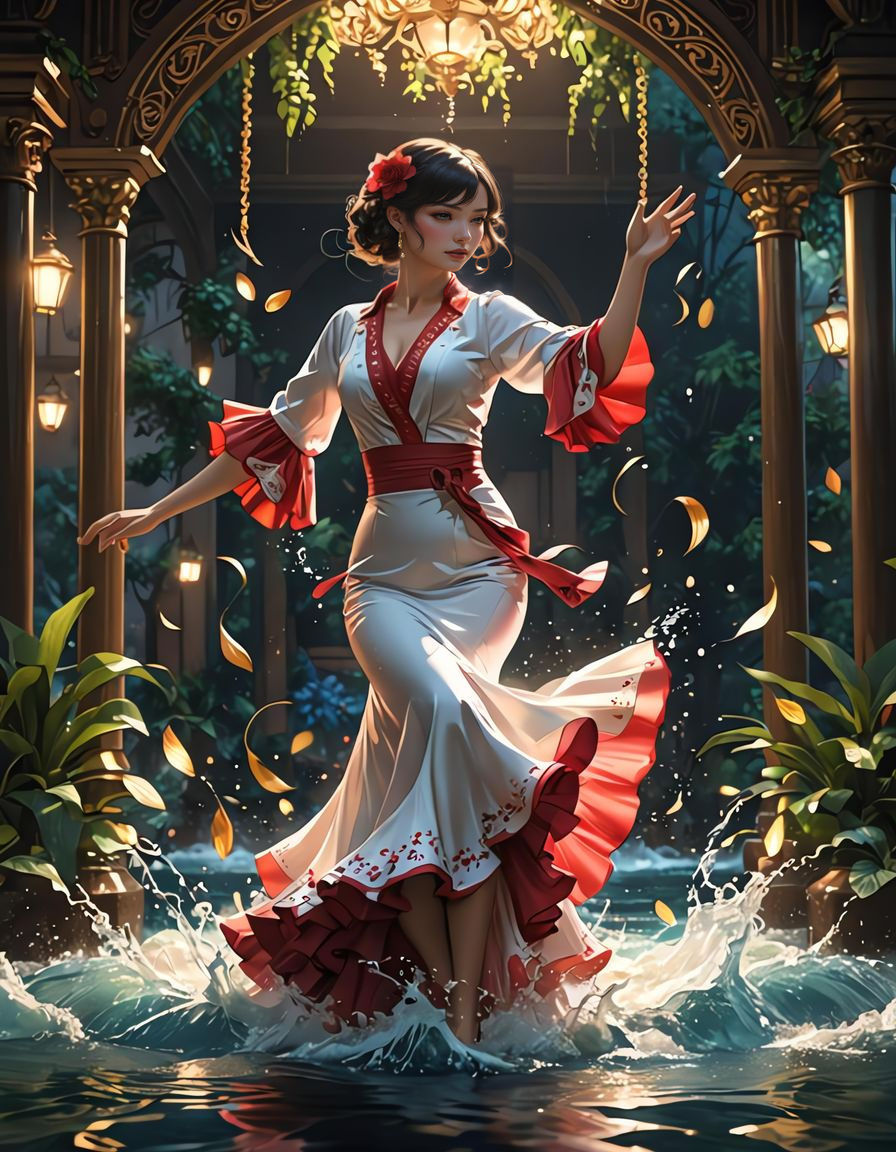 Electro Swing Flamenco in Detailed 3D Anime Art