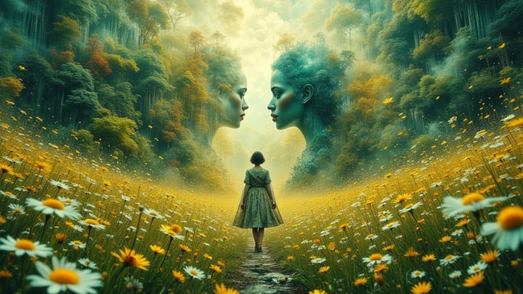 Fantasy Portrait: Girl in Lush Landscape