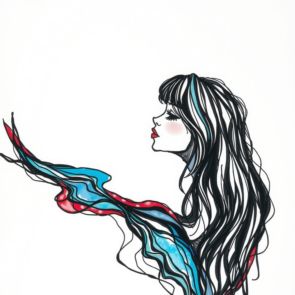 Alcohol Ink River in a Comic Art Style