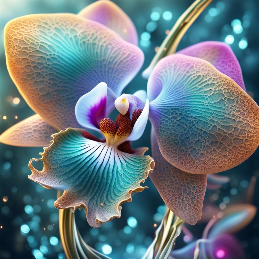Orchid Close-Up: Fantasy Illustration with Fractal Effects