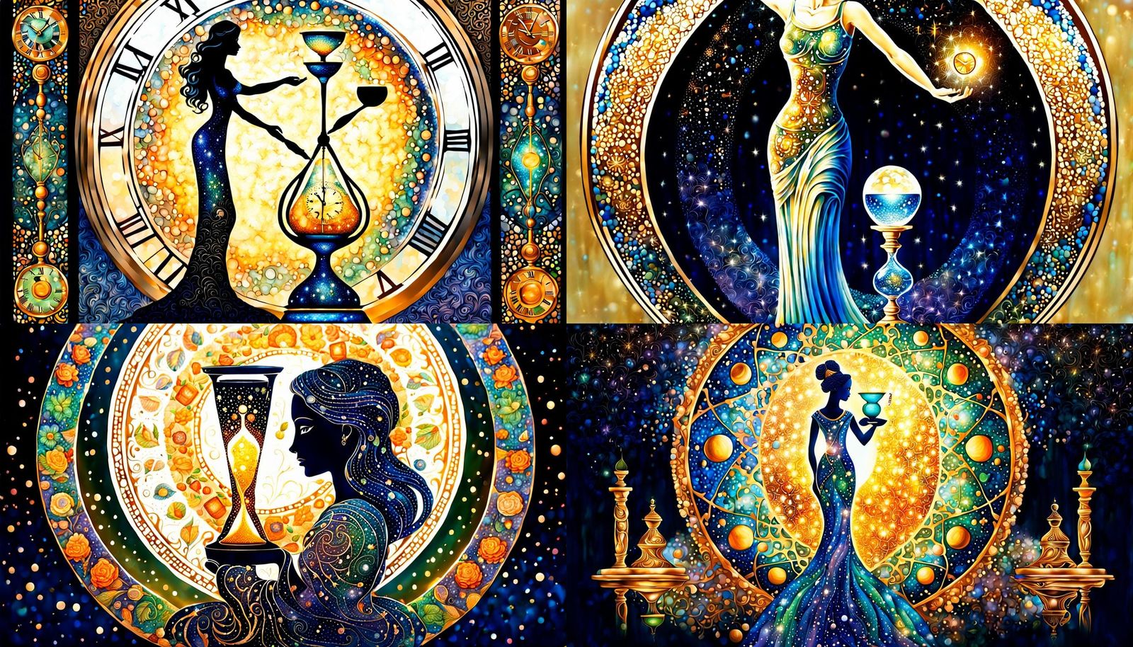 Goddess of Nurture Holding Time, Pointillist Style