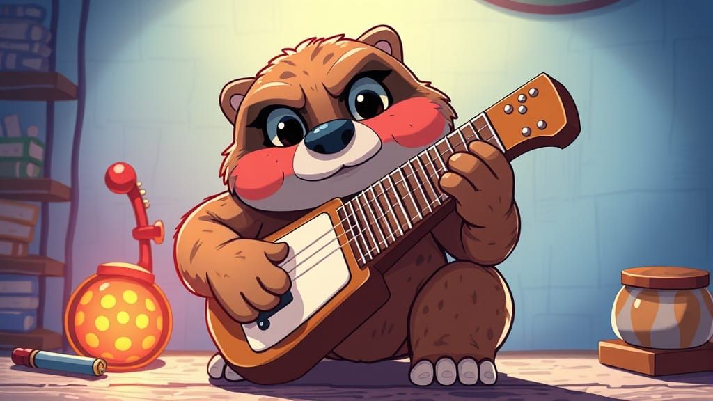 Cartoon Lace Master with Xylophone in Anime Style