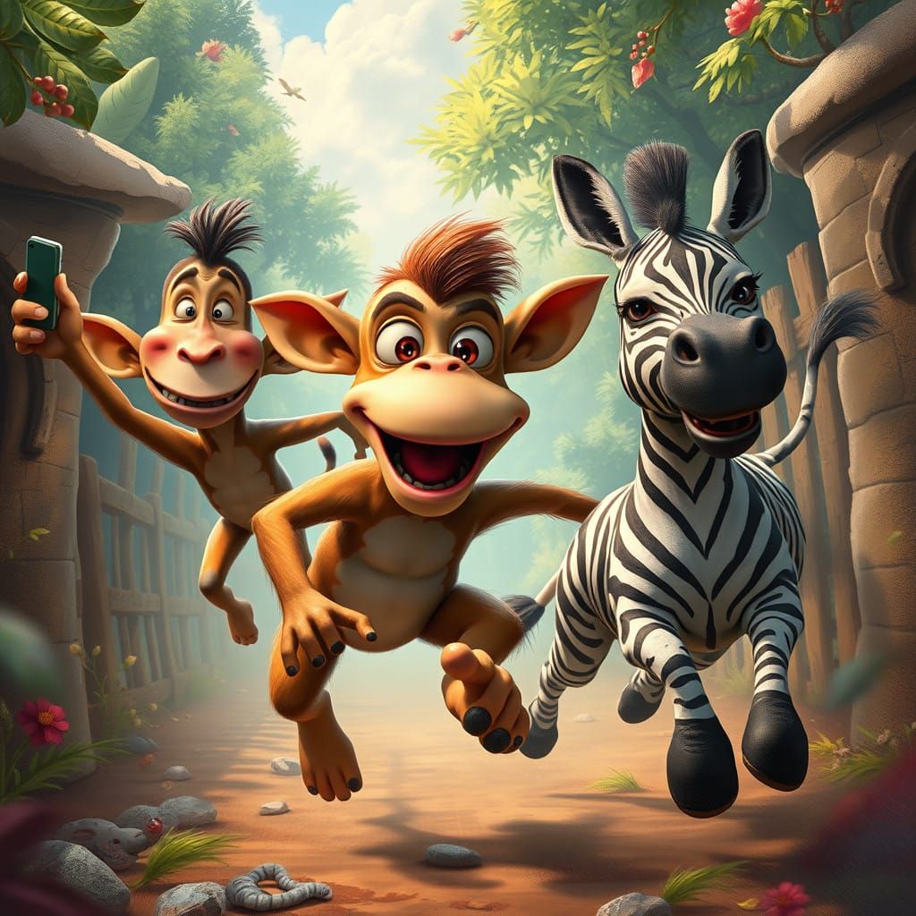 Mischievous Menagerie Escapes the Zoo in Vibrant, Fantastica...