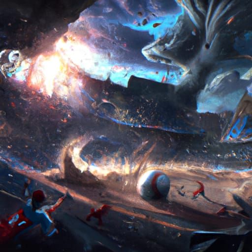 Earthquake Disrupts Baseball Game: Epic Digital Painting