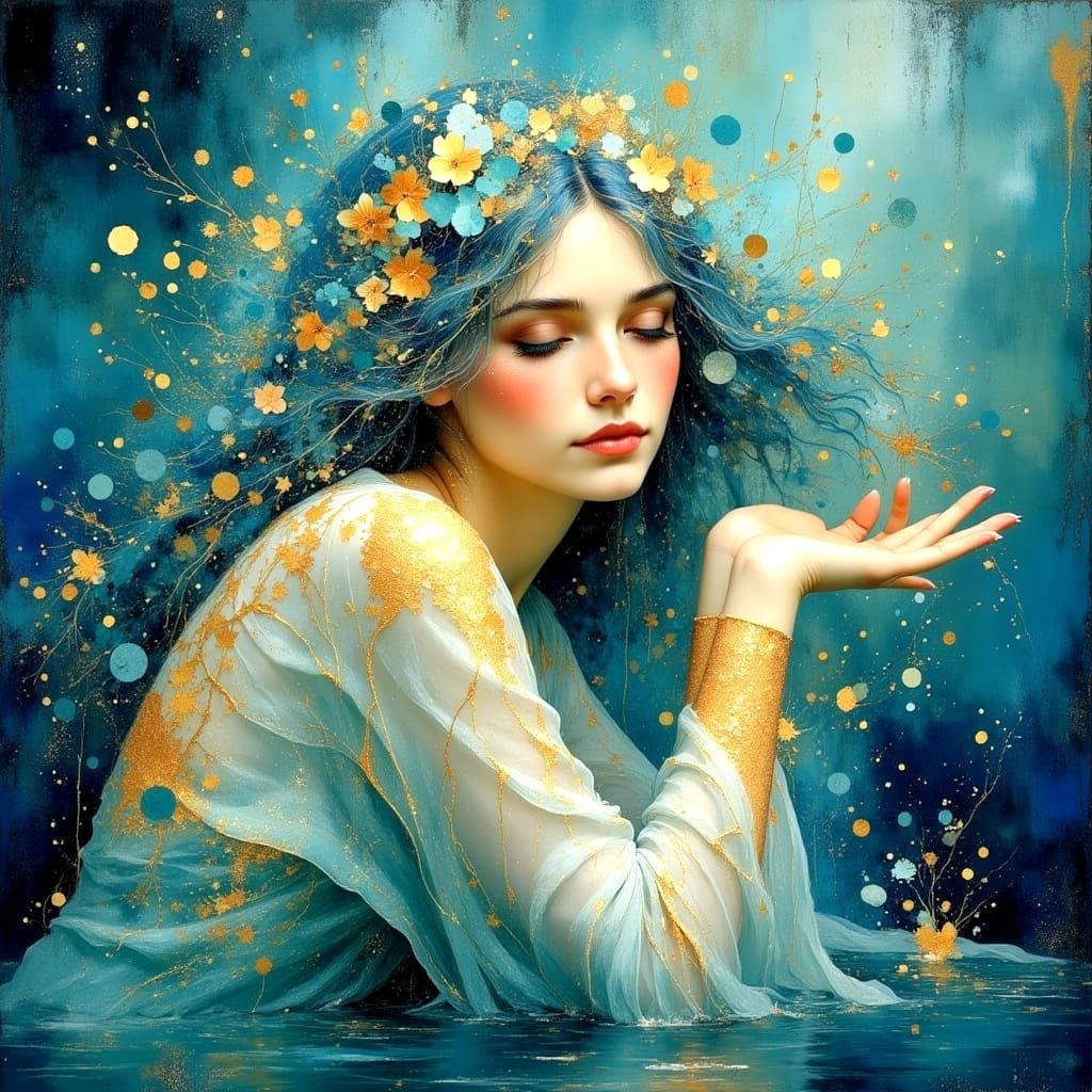 Lady of the Lake in Art Nouveau Bubbles