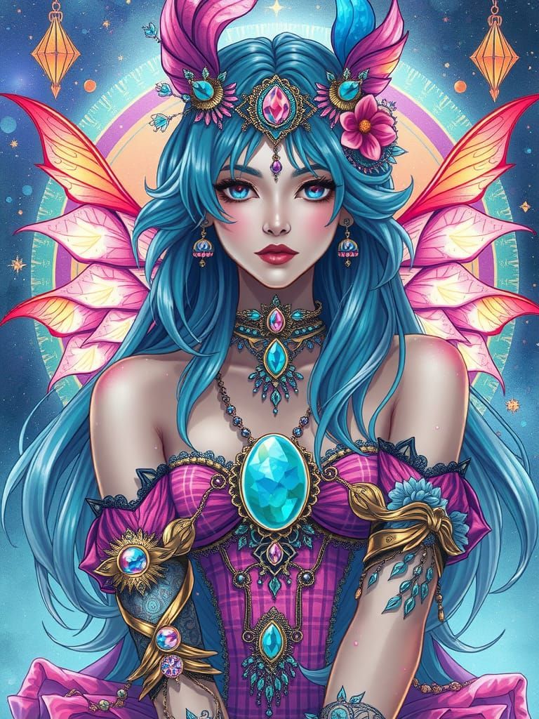 Psychic Figure with Holographic Shimmer