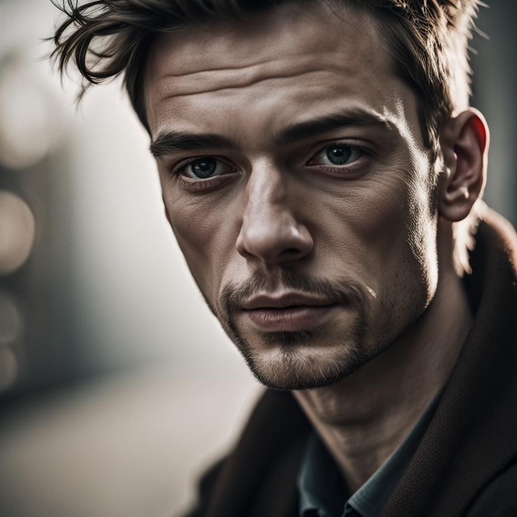 Dramatic Portrait in the Style of Cubo-Futurism