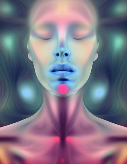 Surreal Psychotherapy Illustration in Pink and Blue