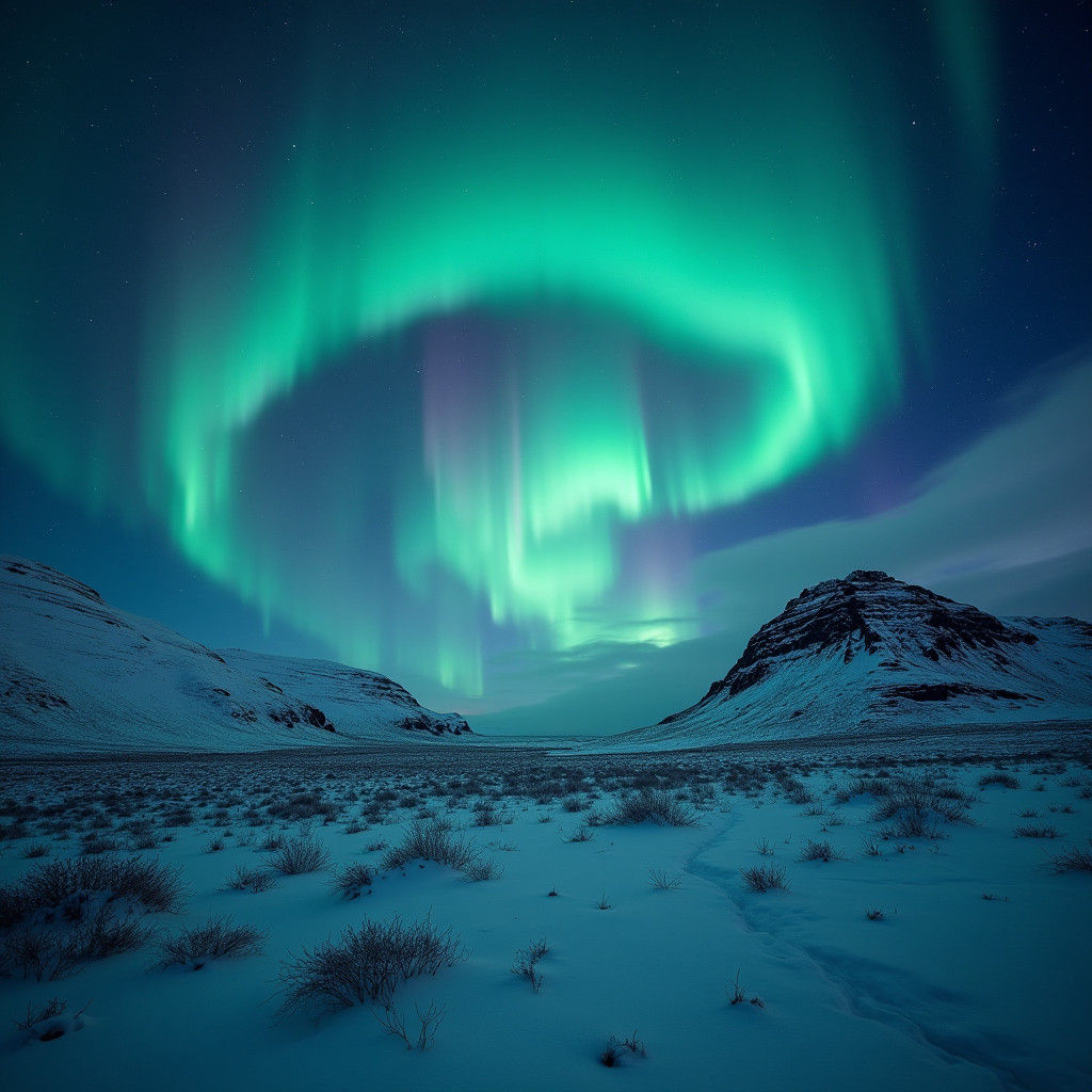 Iceland Aurora Borealis in 4K Hyperrealistic Photo